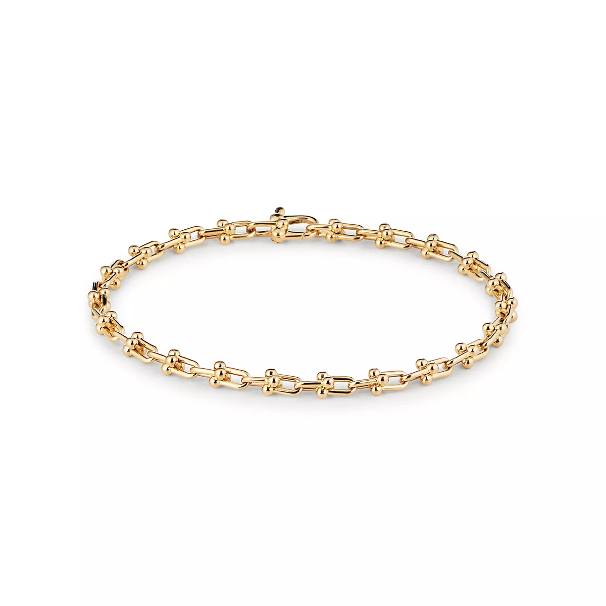 TIFFANY HARDWEAR MICRO LINK 44 MOTIF GOLD BRACELET