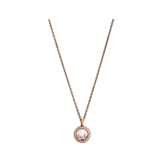 CHOPARD HAPPY HEART DIAMOND PINK GOLD NECKLACE