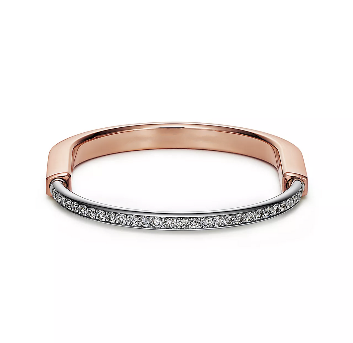 TIFFANY LOCK BRACELET ROSE AND WHITE GOLD DIAMOND