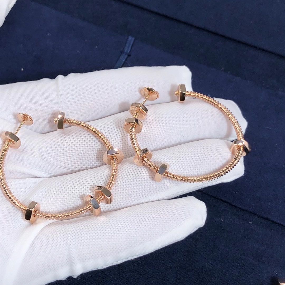 CARTIER NUTS AND BOLTS PINK GOLD EARRINGS