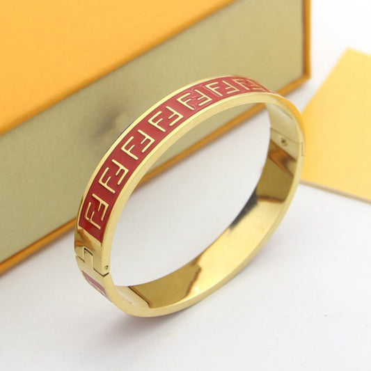 FENDI FF LOGO RED BRACELET
