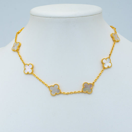 Van Cleef & Arpels VINTAGE WHITE MOP NECKLACE 10 MOTIFS GOLD