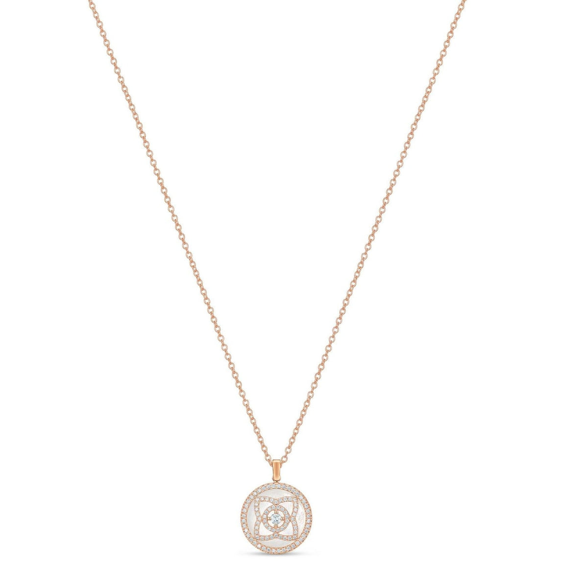 PIAGET LOTUS PINK GOLD MOP DIAMOND NECKALCE