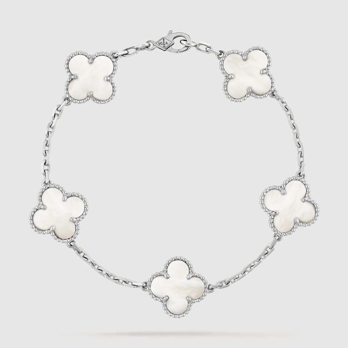 Van Cleef & Arpels CLOVER SILVER MOP 5 MOTIF BRACELET
