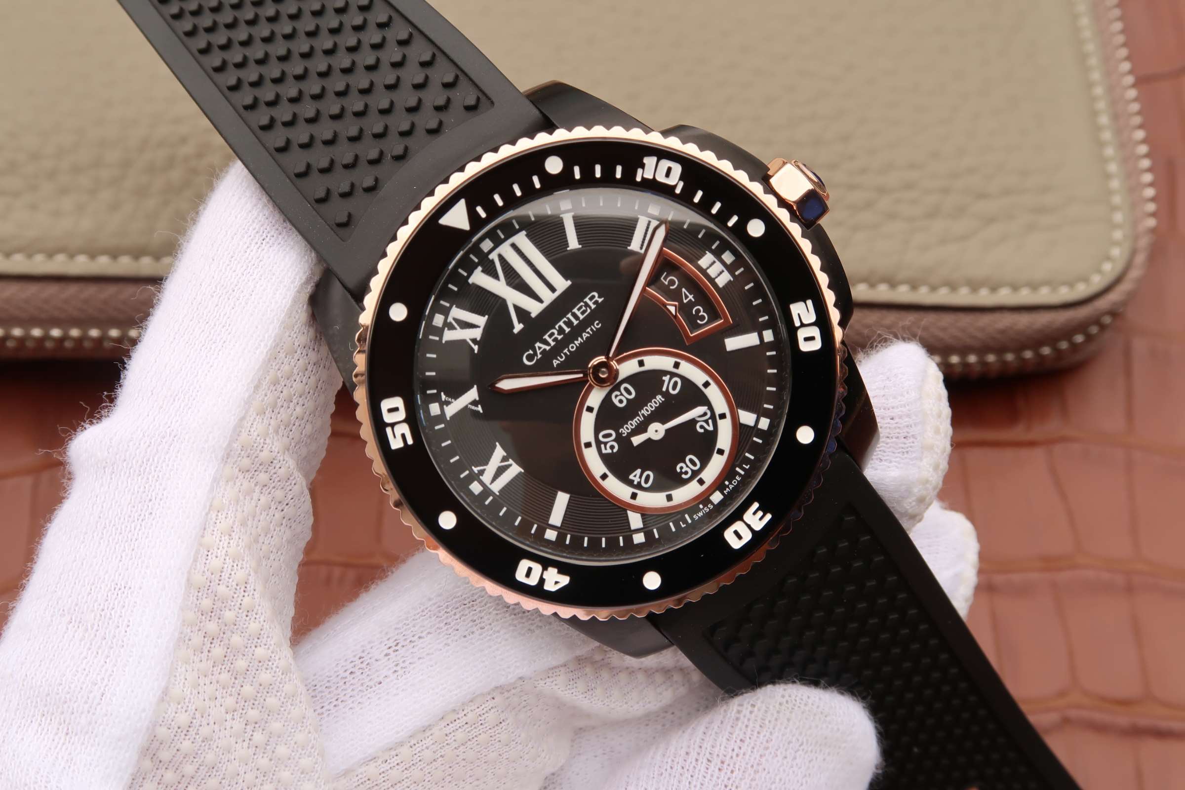 CARTIER CALIBRE DIVER 42 AUTOMATIC BLACK CASE BLACK DIAL