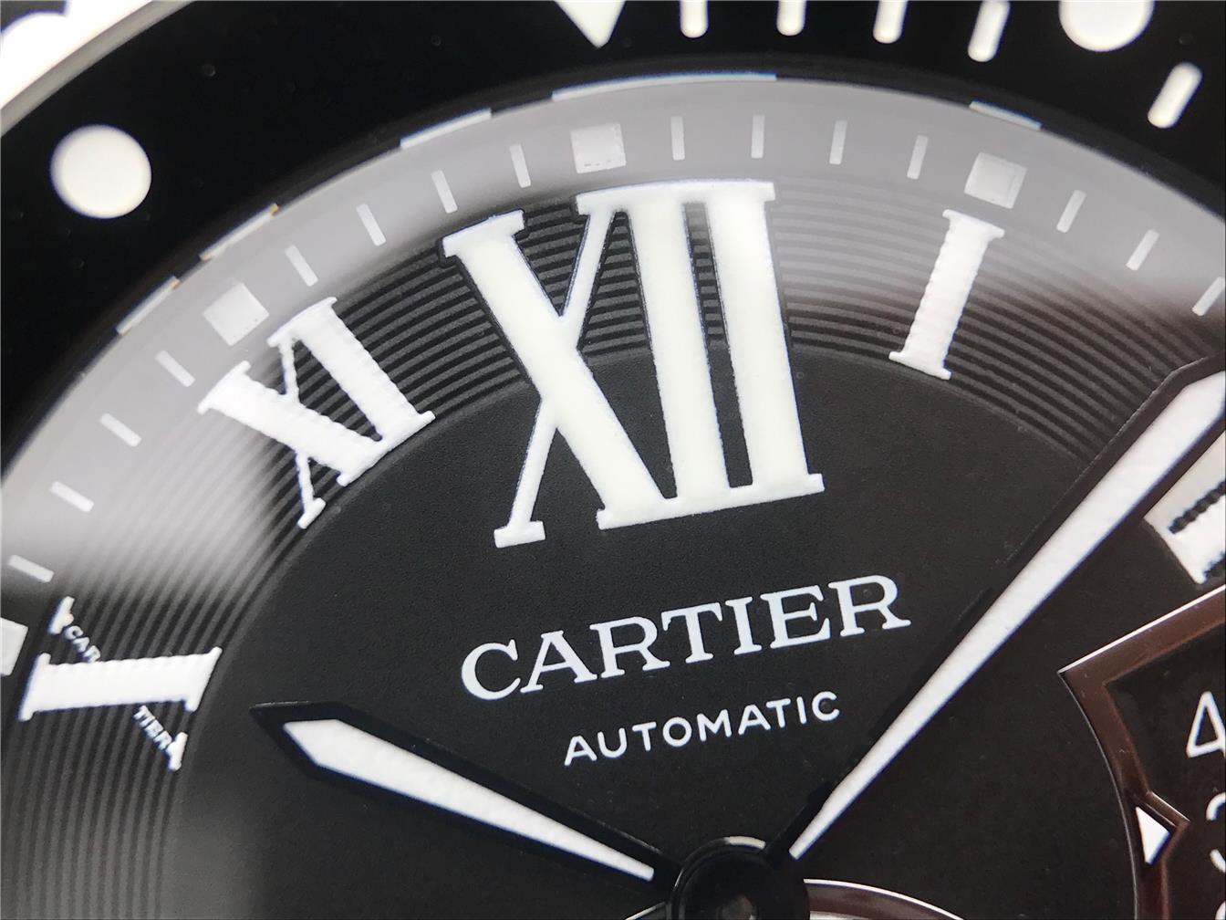 CARTIER CALIBRE DIVER 42 AUTOMATIC BLACK CASE STEEL BEZEL