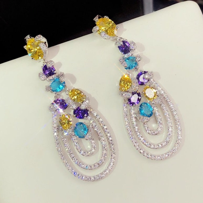 GRAFF GRA MULTICOLOR DIAMOND DROP EARRINGS