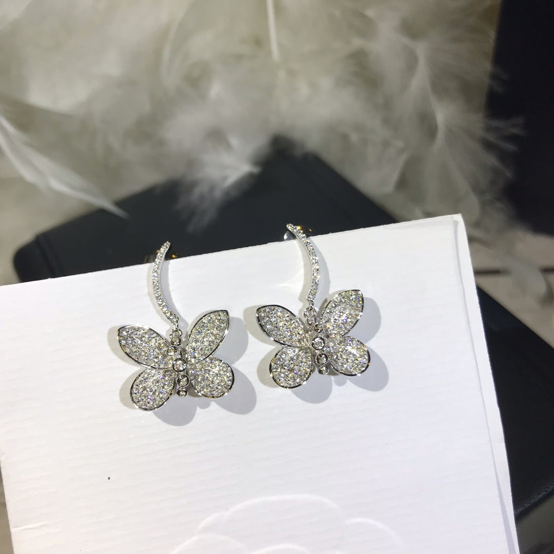 GRAFF BUTTERFLY SILVER DIAMOND EARRINGS