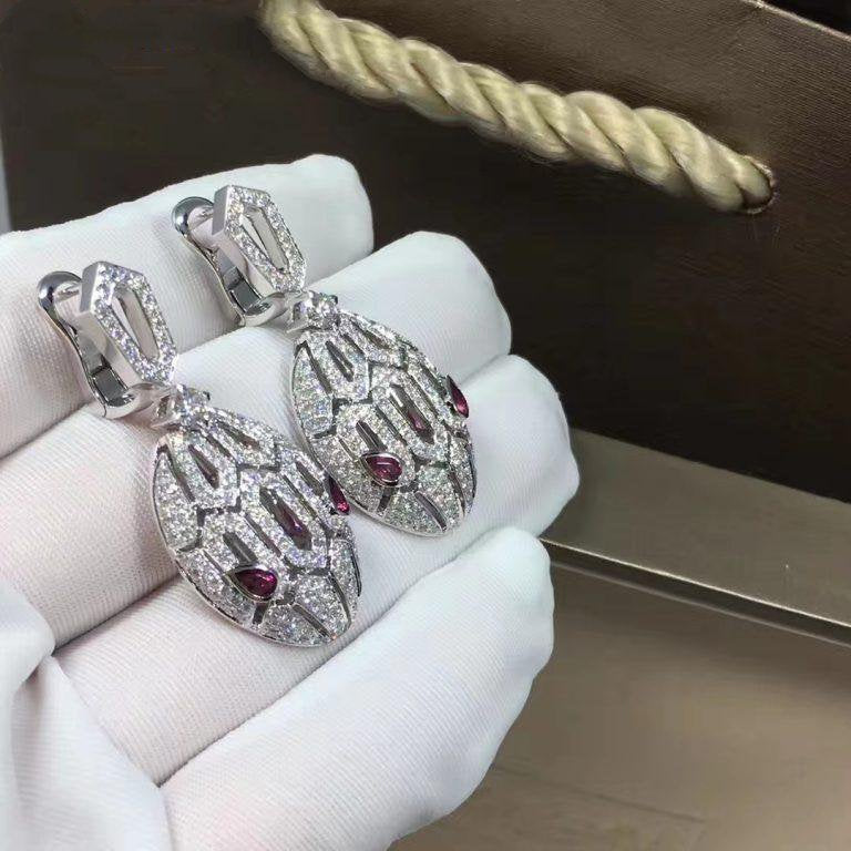 Bvlgari SERPENTI PINK DIAMOND EARRINGS