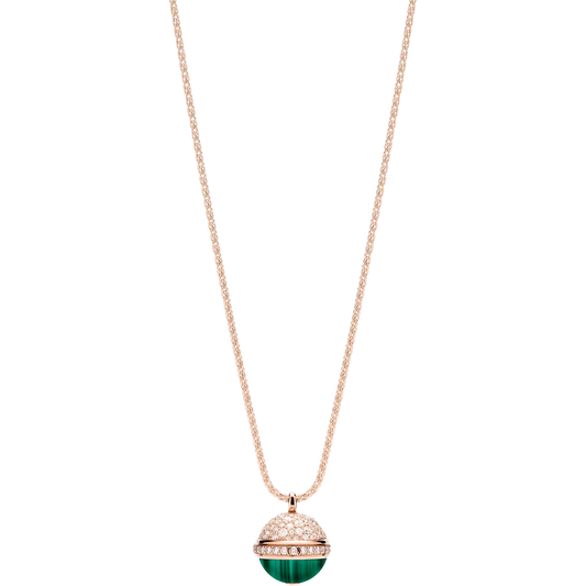 PIAGET POSSEISSION DIAMOND PINK GOLD MALACHITE NECKLACE