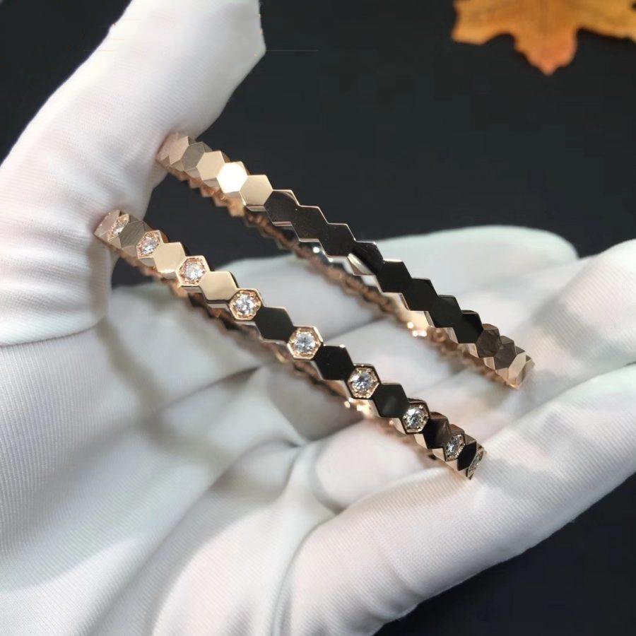 CHAUMET BEE LOVE PINK GOLD DIAMOND BRACELET