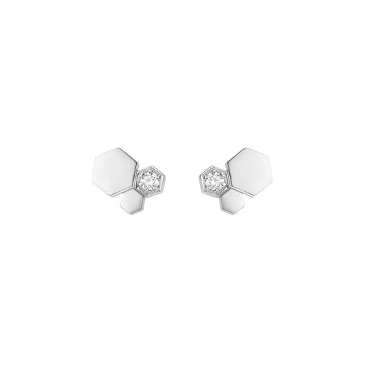CHAUMET BEE LOVE SILVER DIAMOND EARRINGS