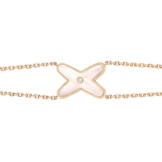 CHAUMET JEUX BRACELET WHITE MOP PINK GOLD 1 DIAMOND