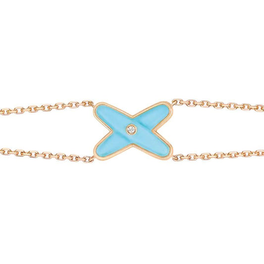 CHAUMET JEUX BRACELET TURQUOISE PINK GOLD 1 DIAMOND