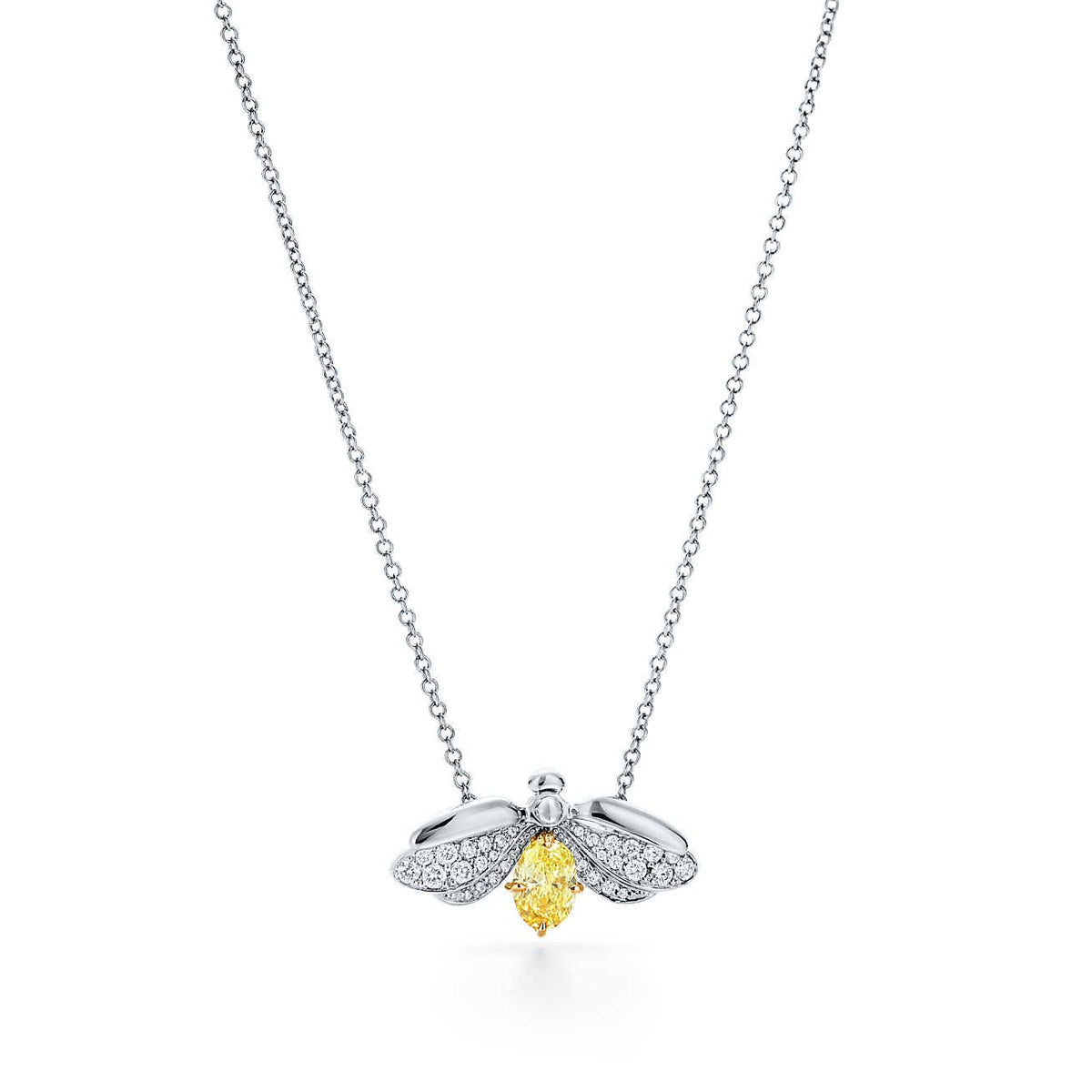TIFFANY PAPER FLOWERS YELLOW DIAMOND FIREFLY PENDANT