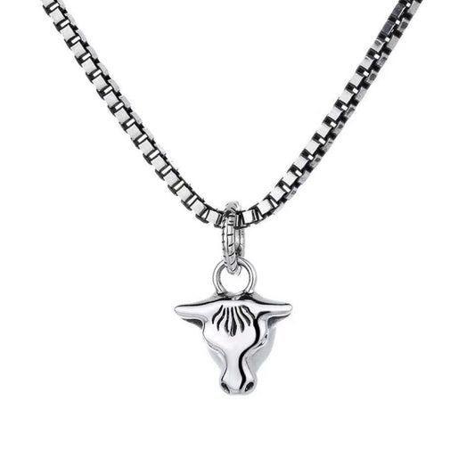 GUCCI DOUBLE CLASSIC RETRO STERLING SILVER COW  NECKLACE