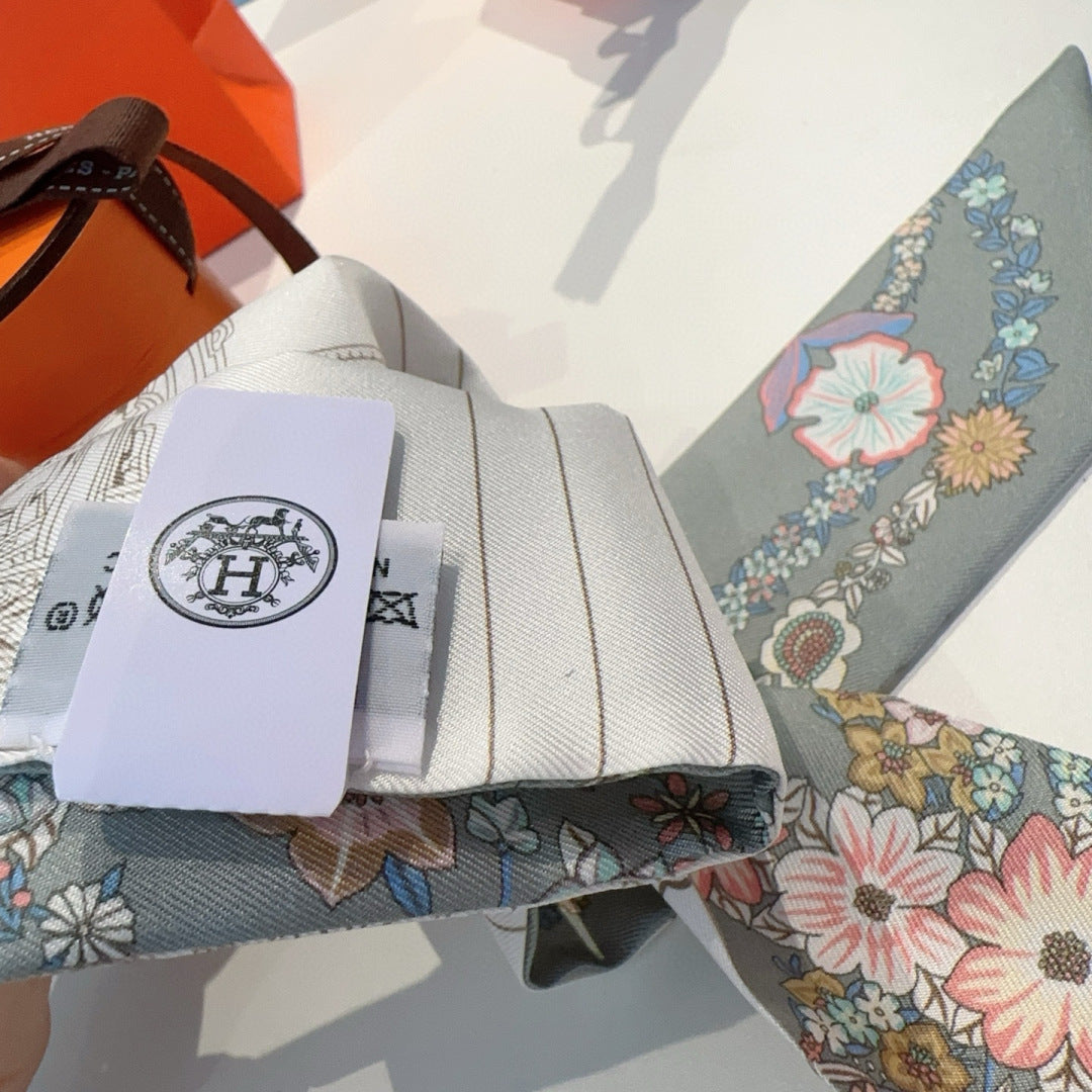 HERMES HERMES 25S SILK NECKERCHIEF 86 IN SILK 714376