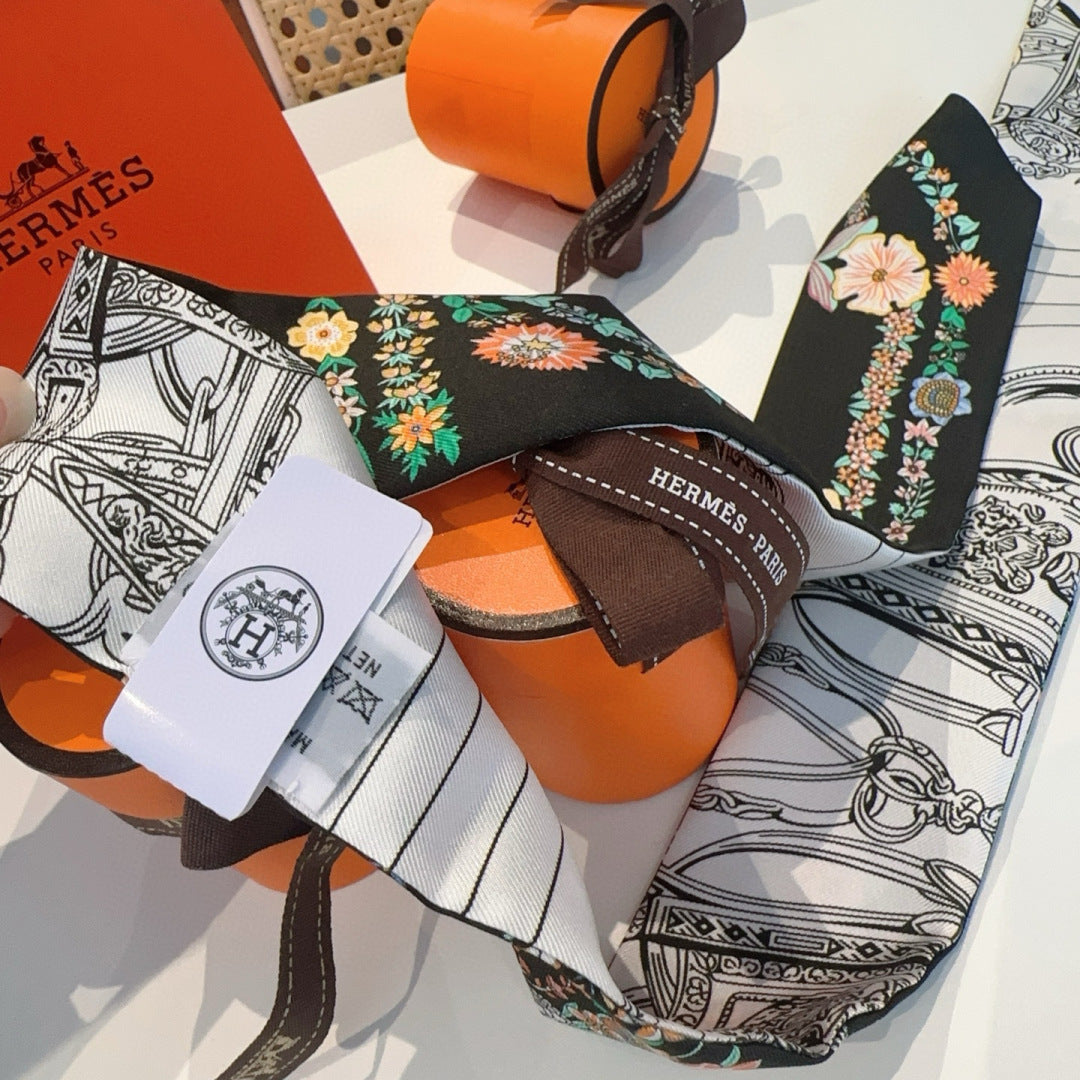 HERMES HERMES 25S SILK NECKERCHIEF 86 IN SILK 714377