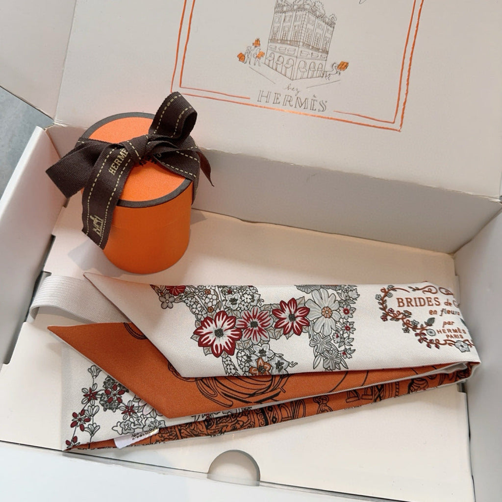 HERMES HERMES 25S SILK NECKERCHIEF 86 IN SILK 714381