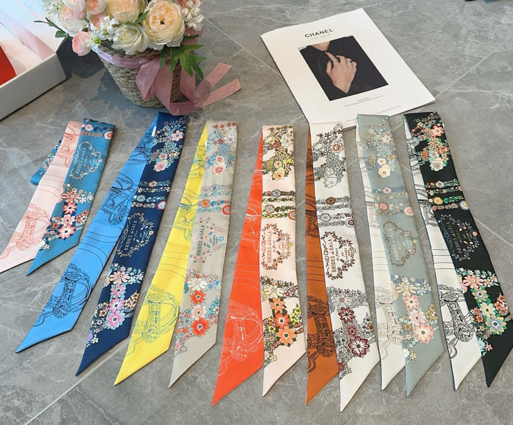 HERMES HERMES 25S SILK NECKERCHIEF 86 IN SILK 714381