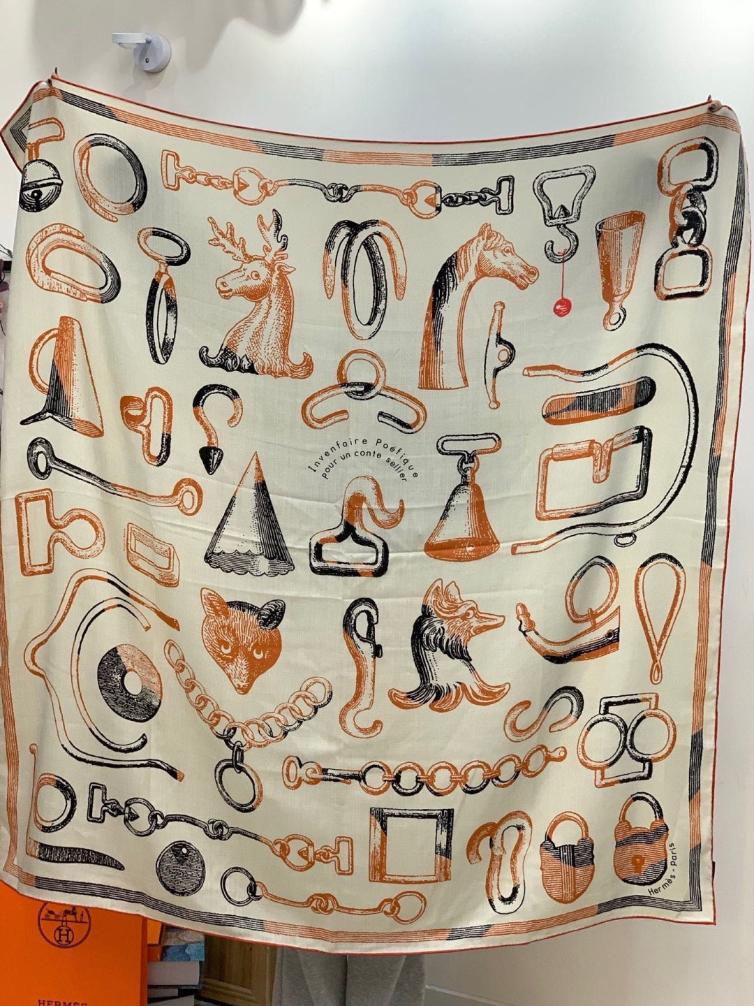HERMES HERMES 25S SCARF 137 IN SILK CASERE 991692