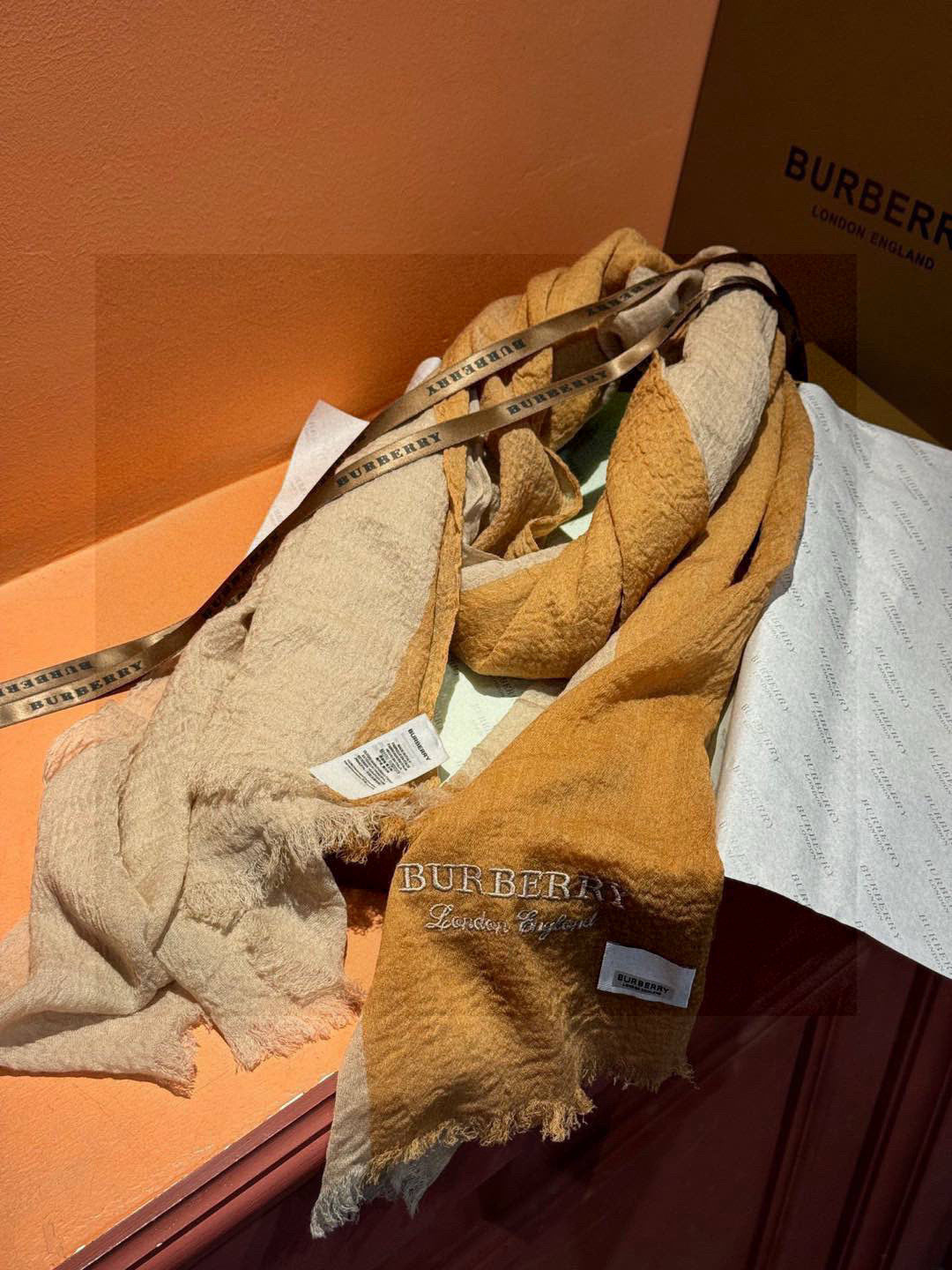 BURBERRY BBR SCARF 180 CM IN CASHMERE 718527