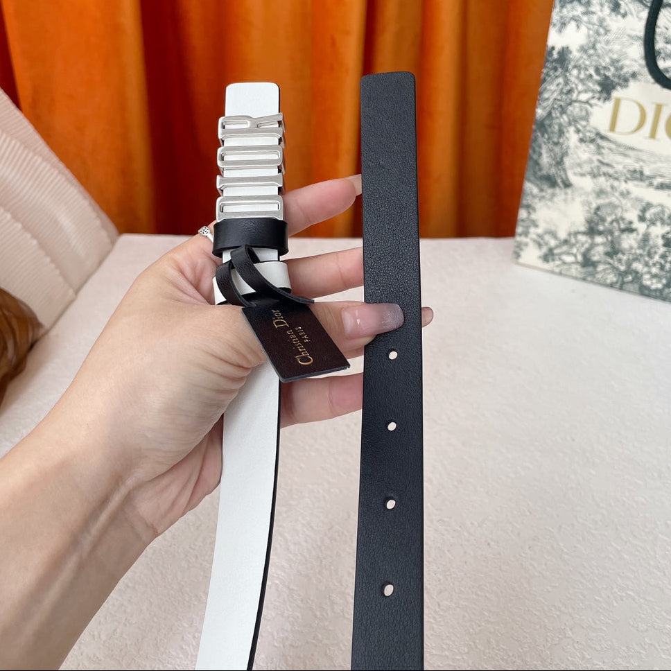 DIOR 25S BELT 20 MM IN WHITE CALFSKIN 562037