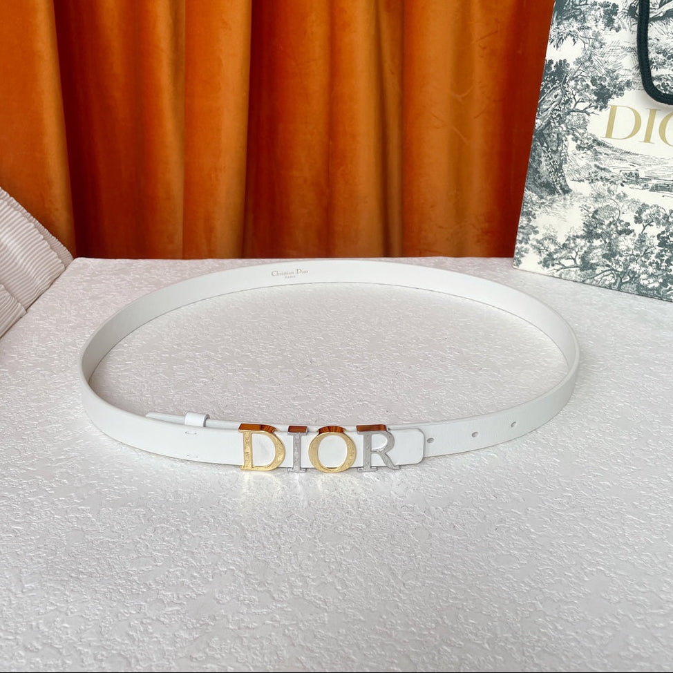 DIOR 25S BELT 20 MM IN WHITE CALFSKIN 562163