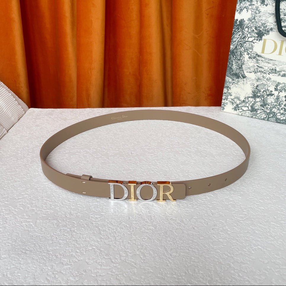 DIOR 25S BELT 20 MM IN GREY BROWN CALFSKIN 562164