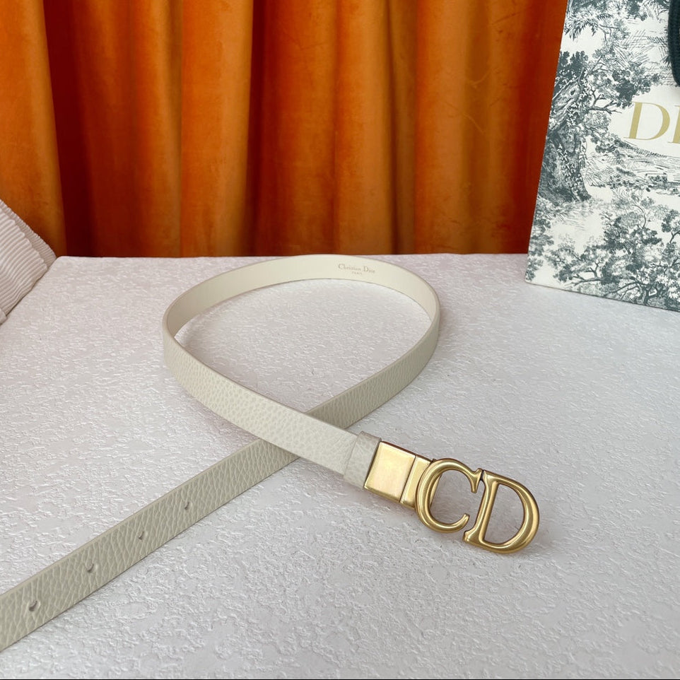 DIOR 25S BELT 20 MM IN CREAM WHITE CALFSKIN 563225