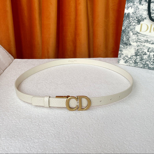 DIOR 25S BELT 20 MM IN CREAM WHITE CALFSKIN 563225