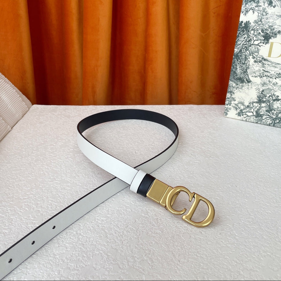 DIOR 25S BELT 20 MM IN WHITE CALFSKIN 563227