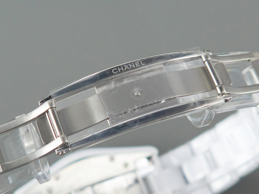 CHANEL J12 33mm Quartz White Ceramic Diamond Numerals Pink Mop Dial