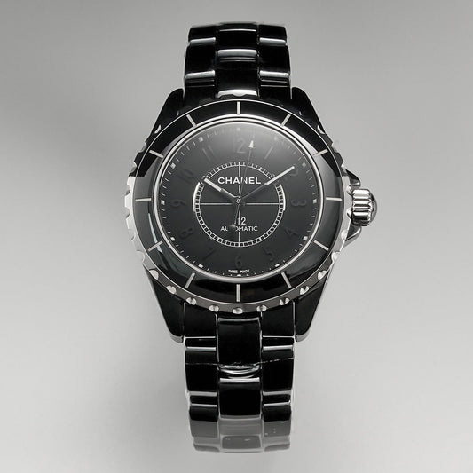 CHANEL J12 Automatic Black Ceramic Black Numerals Black Dial Black Steel Hands