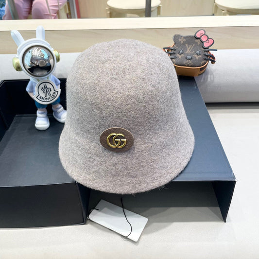 GUCCI KHAKI BROWN BUCKET HAT 411348