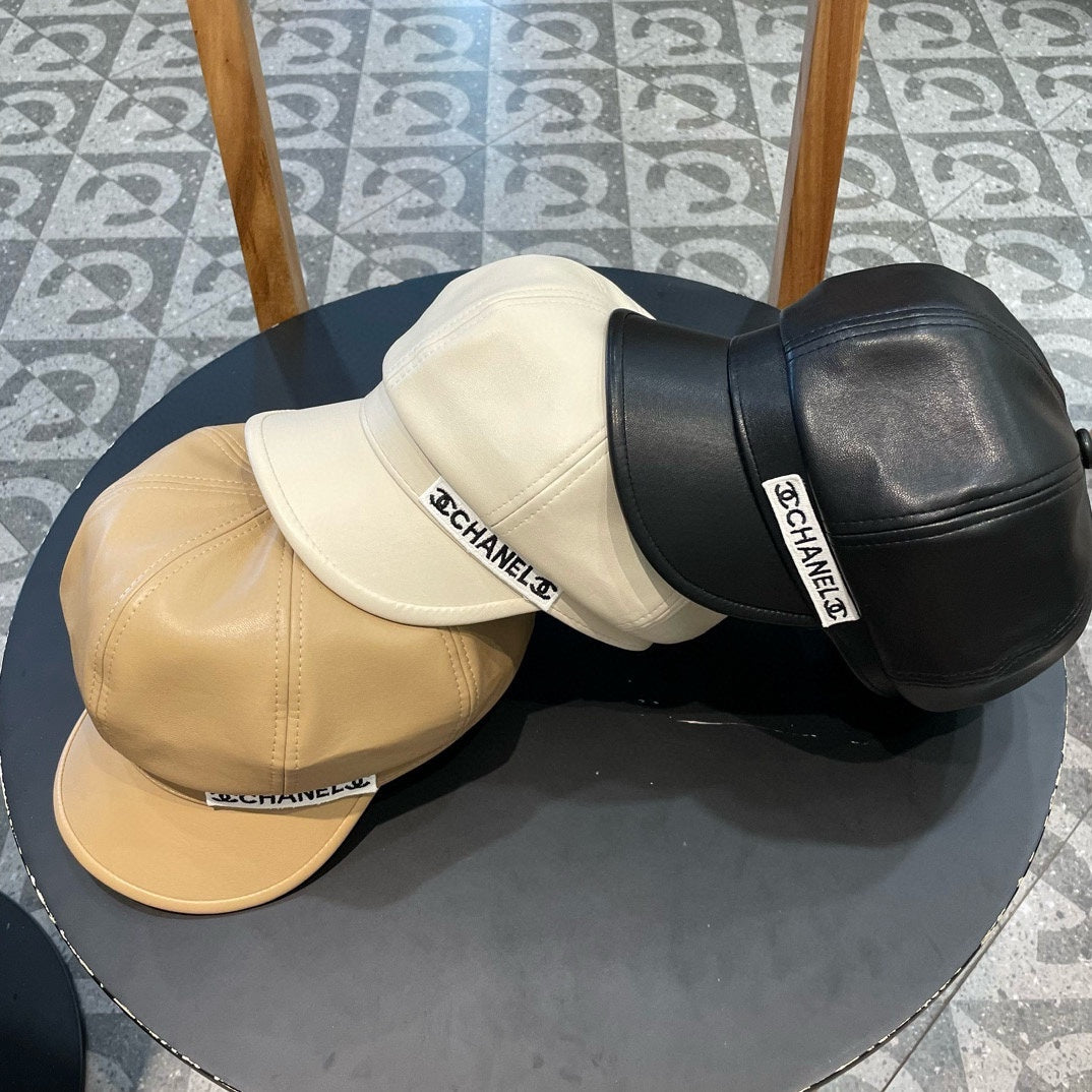 CHANEL BAKER BOY CAP IN TORTILLA BROWN CALFSKIN 419447