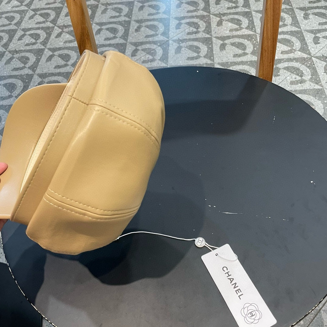 CHANEL BAKER BOY CAP IN TORTILLA BROWN CALFSKIN 419447