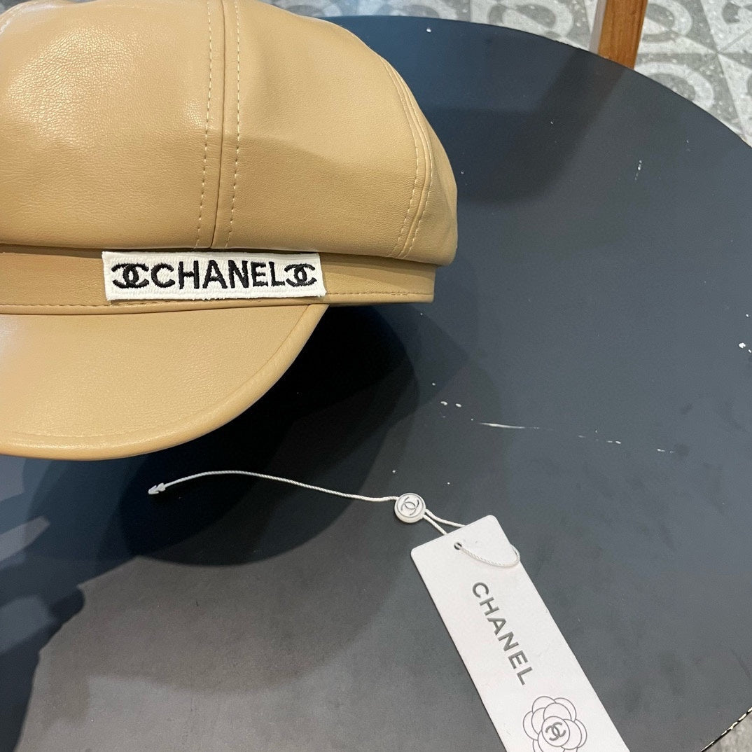 CHANEL BAKER BOY CAP IN TORTILLA BROWN CALFSKIN 419447