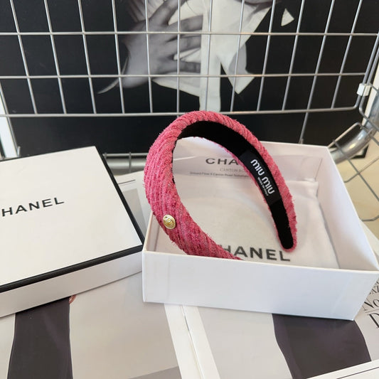 CHANEL PINK HEADBAND TWEED 407941