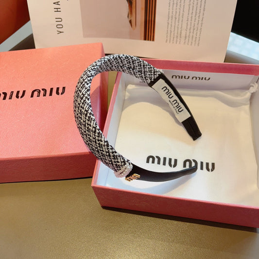 CHANEL HEADBAND IN BLACK TWEED AND SILK 262052
