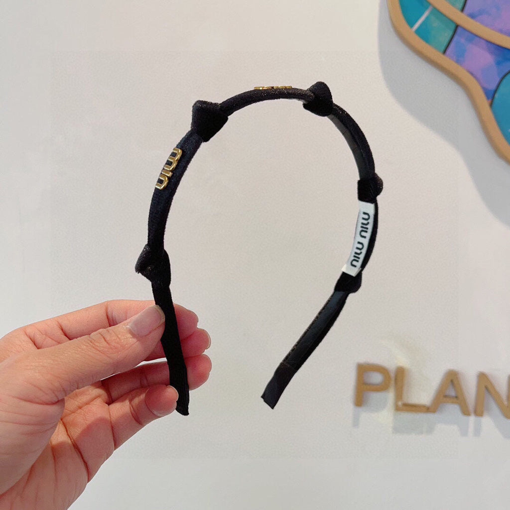 CHANEL BLACK VELVET HEADBAND 397106