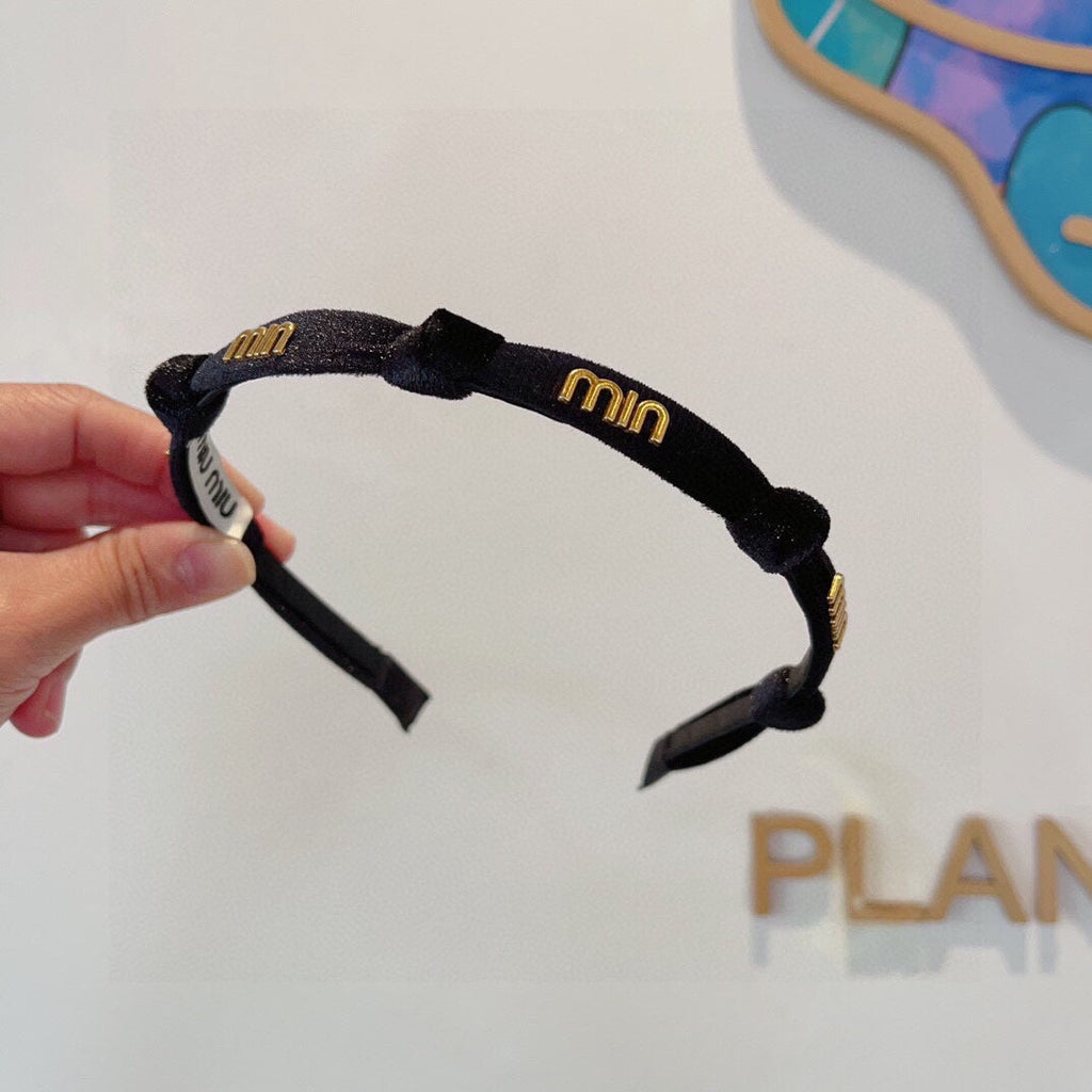 CHANEL BLACK VELVET HEADBAND 397106
