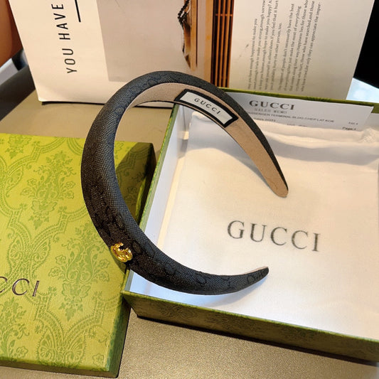 GUCCI HEADBAND IN BLACK MONOGRAM CANVAS 406055