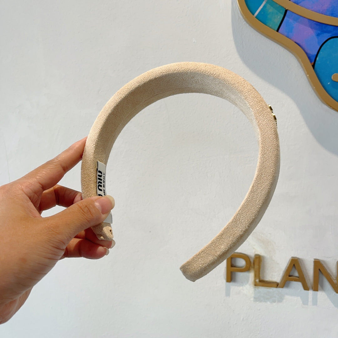 CHANEL THICK HEADBAND IN BEIGE CASHMERE 412453