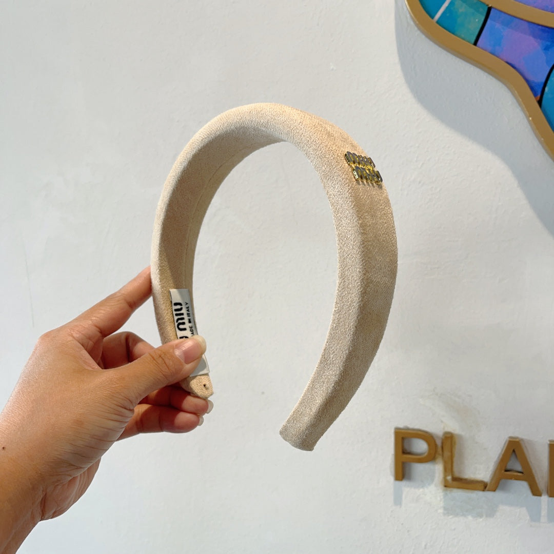 CHANEL THICK HEADBAND IN BEIGE CASHMERE 412453