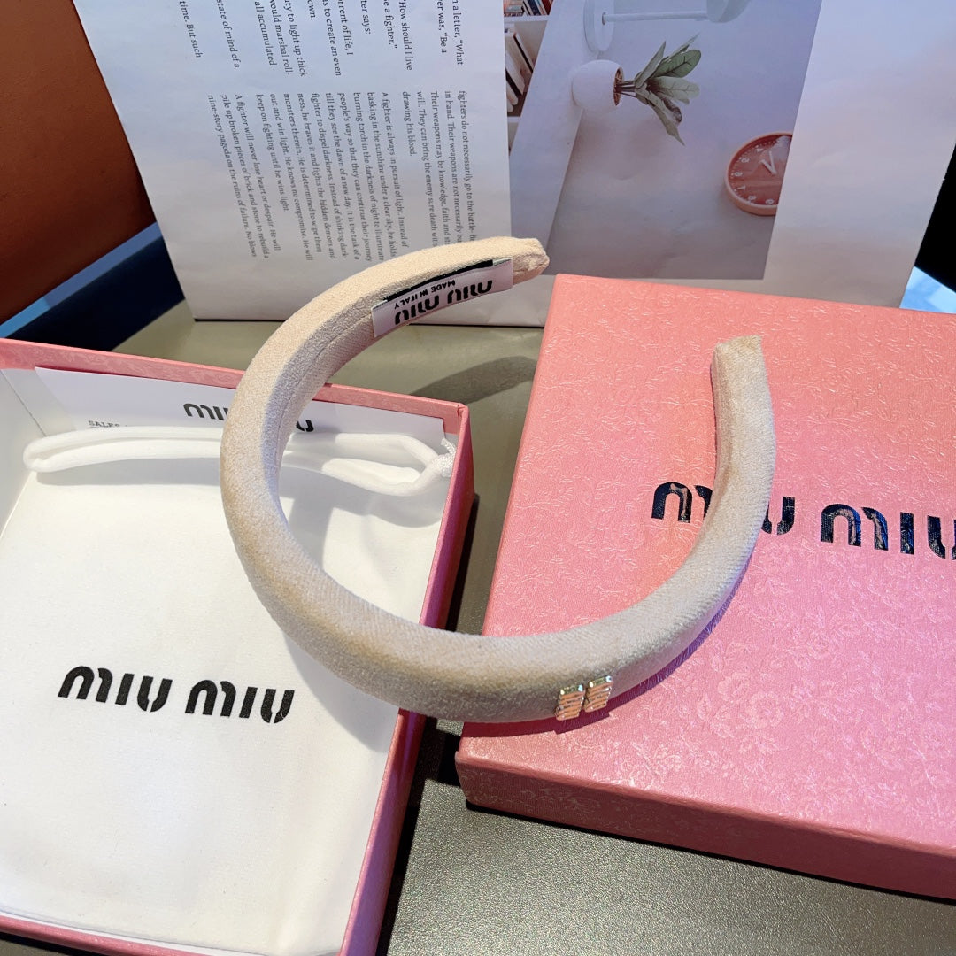 CHANEL THICK HEADBAND IN BEIGE CASHMERE 412453