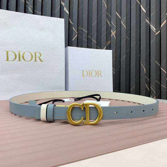 DIOR 25S BELT 20 MM IN STEEL BLUE CALFSKIN 568720
