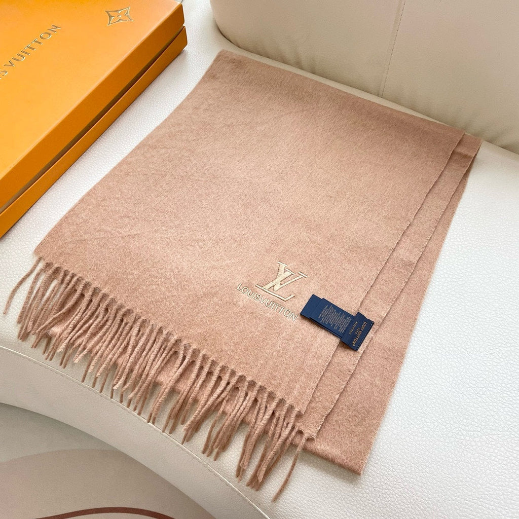 LOUIS VUITTON SCARF 180 CM IN SAND BROWN CASHMERE 396550
