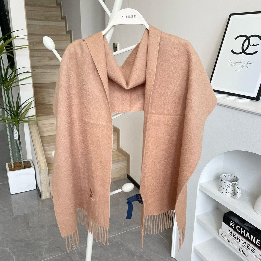 LOUIS VUITTON SCARF 180 CM IN SAND BROWN CASHMERE 396550