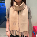 LOEWE SCARF 190 CM IN CAMEL BEIGE LAMBSWOOL 413839